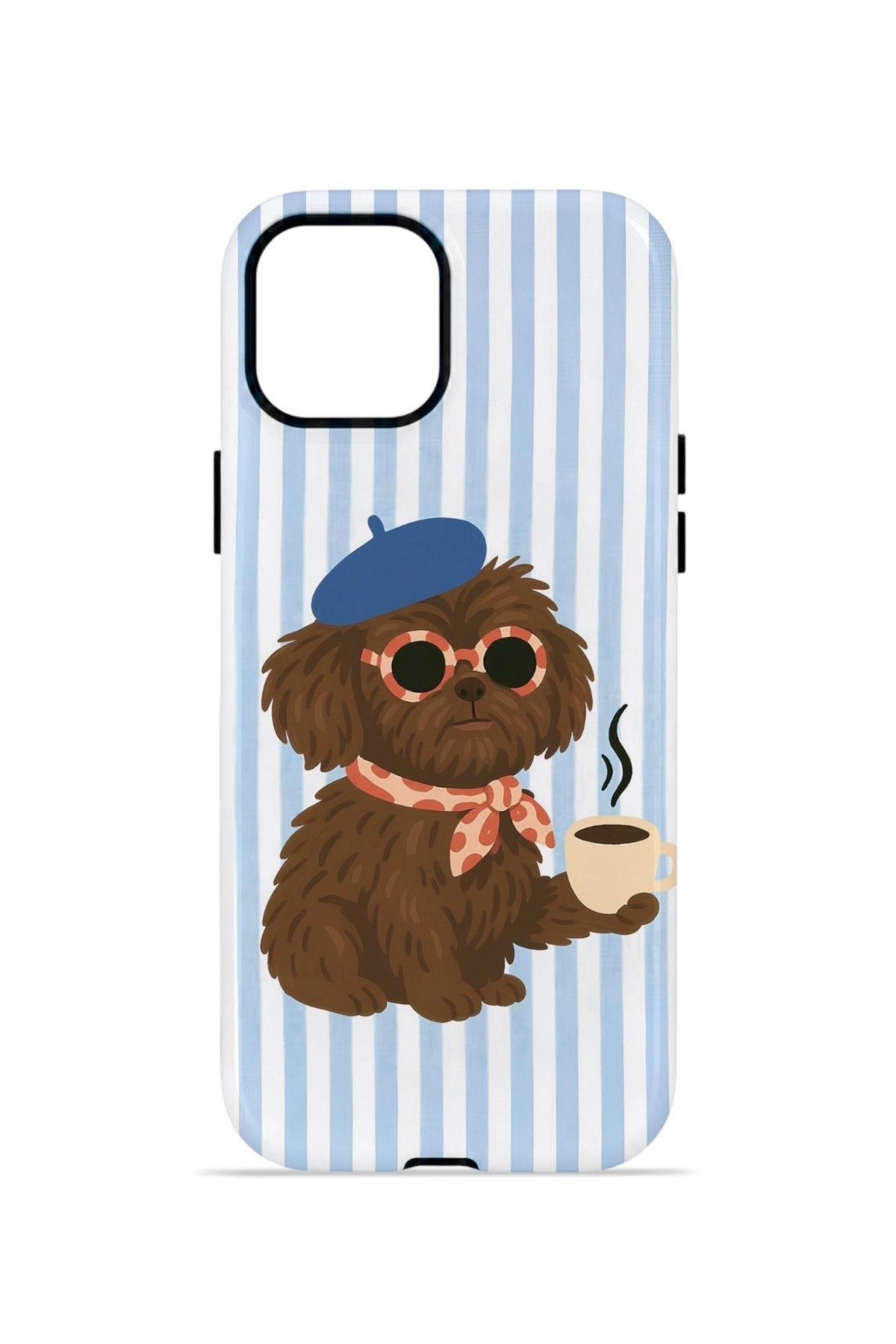 iPhone 15 Vorian Çift Katmanlı Kılıf Cafe Dog Riviera