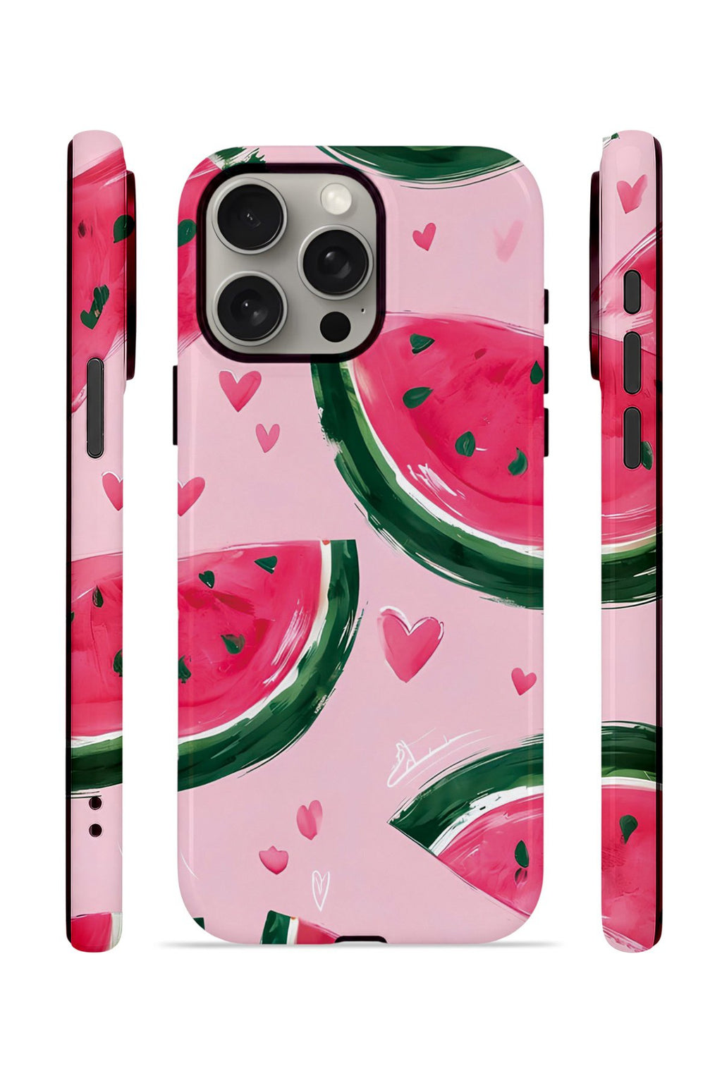 iPhone 15 Pro Max Vorian Çift Katmanlı MagSafe Kılıf Watermelon Hearts