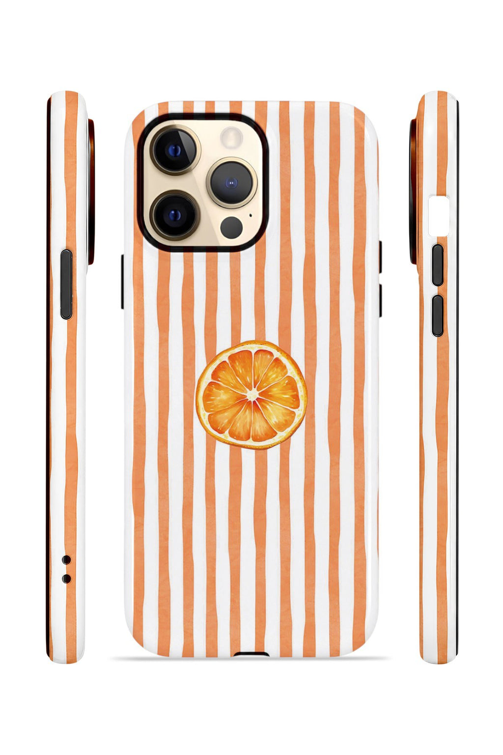 iPhone 13 Pro Max Vorian Çift Katmanlı MagSafe Kılıf Orange Slice Stripe