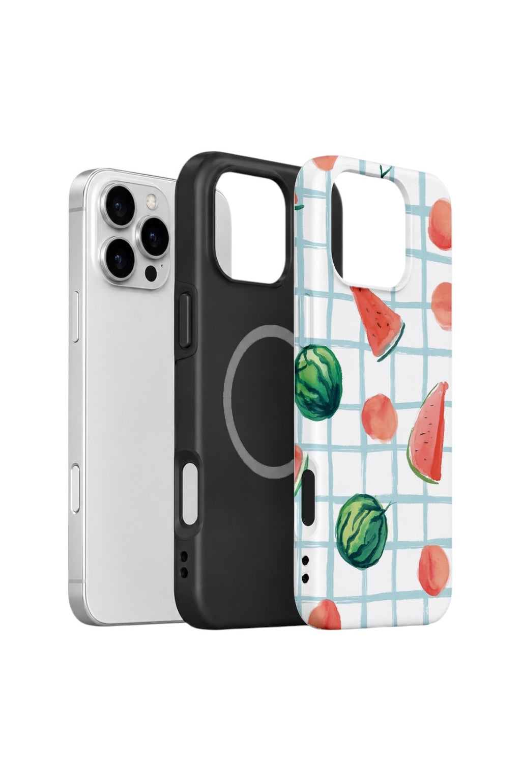 iPhone 16 Pro Max Vorian Çift Katmanlı MagSafe Kılıf Watermelon Grid