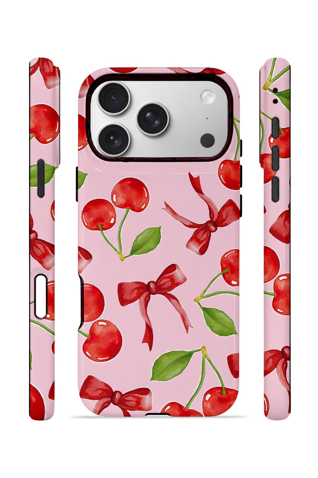 iPhone 17 Pro Vorian Çift Katmanlı Kılıf Cherry Ribbon Garden