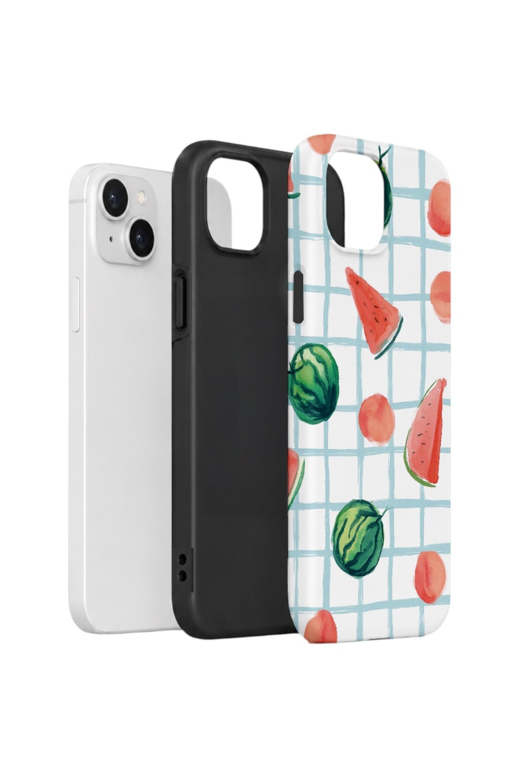 iPhone 14 Vorian Çift Katmanlı Kılıf Watermelon Grid