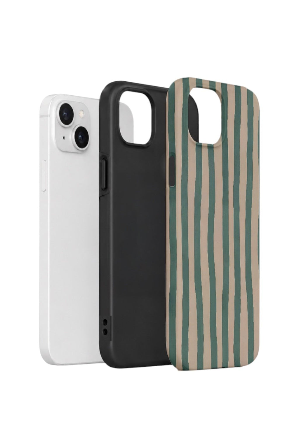 iPhone 15 Vorian Çift Katmanlı Kılıf Sage Riviera Stripe