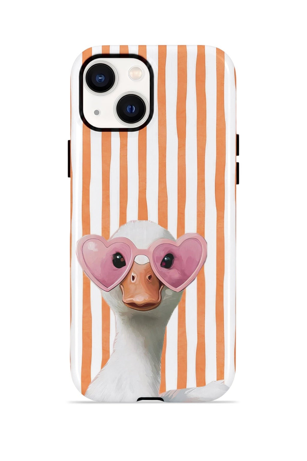 iPhone 15 Plus Vorian Çift Katmanlı Kılıf Heart Glasses Goose