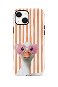 iPhone 15 Plus Vorian Çift Katmanlı Kılıf Heart Glasses Goose