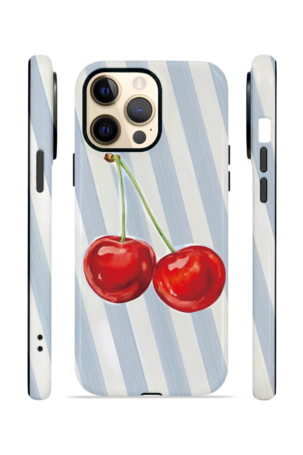 iPhone 12 Pro Vorian Çift Katmanlı Kılıf Cherry Blue Stripe