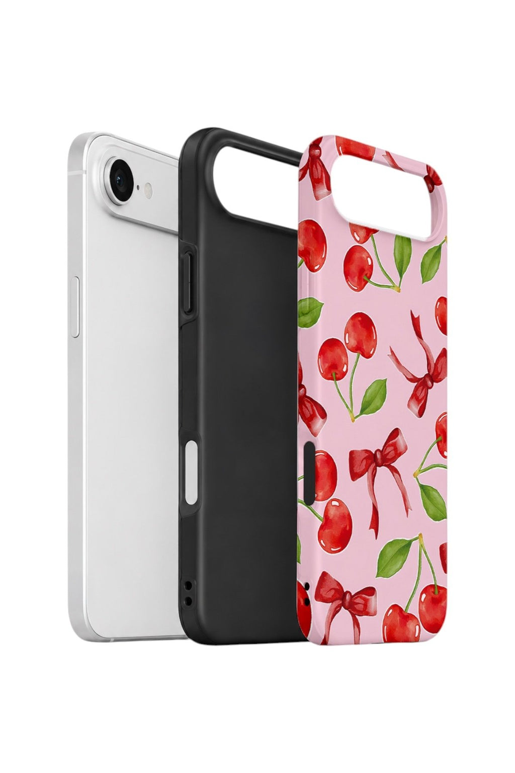 iPhone 17 Air Vorian Çift Katmanlı Kılıf Cherry Ribbon Garden