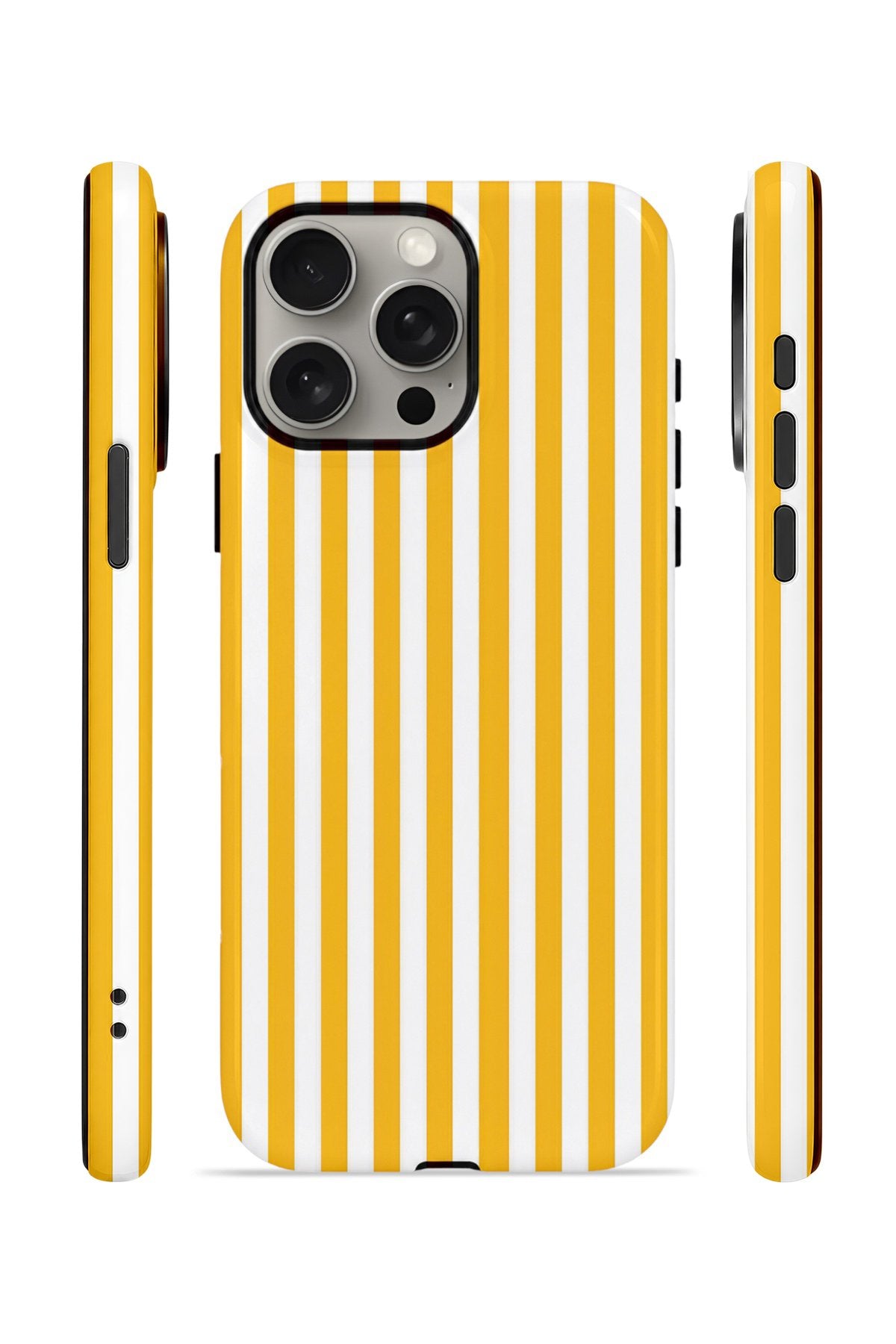 iPhone 15 Pro Max Vorian Çift Katmanlı MagSafe Kılıf Golden Pinstripe