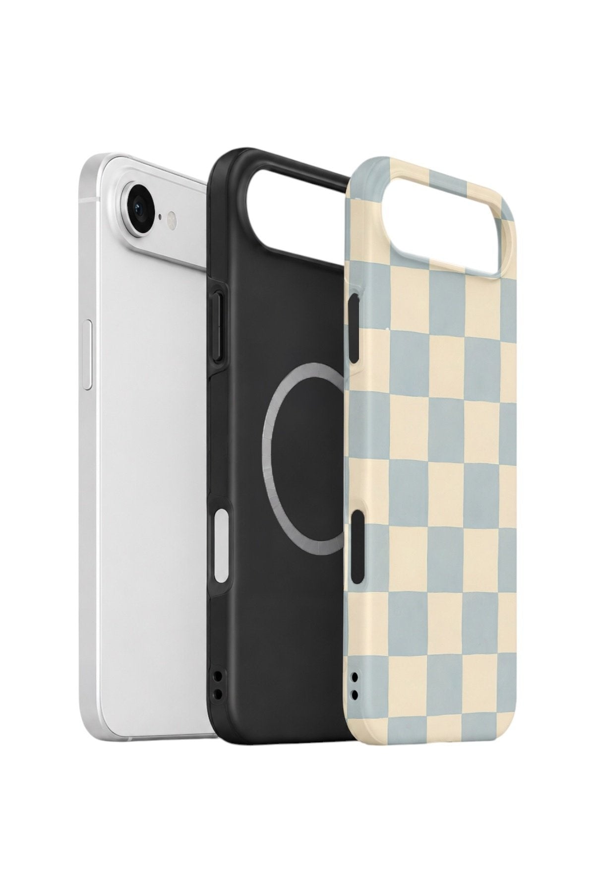 iPhone 17 Air Vorian Çift Katmanlı MagSafe Kılıf Powder Blue Checker