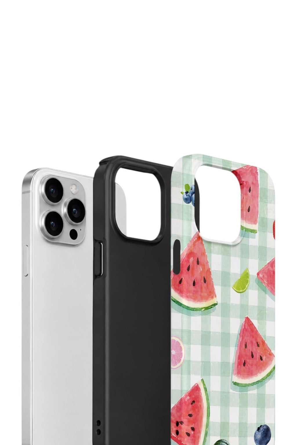 iPhone 15 Pro Max Vorian Çift Katmanlı Kılıf Watermelon Picnic Gingham