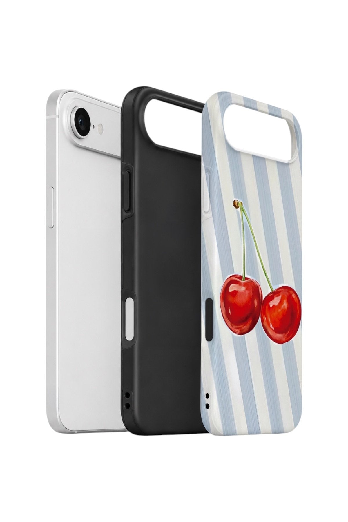 iPhone 17 Air Vorian Çift Katmanlı Kılıf Cherry Blue Stripe