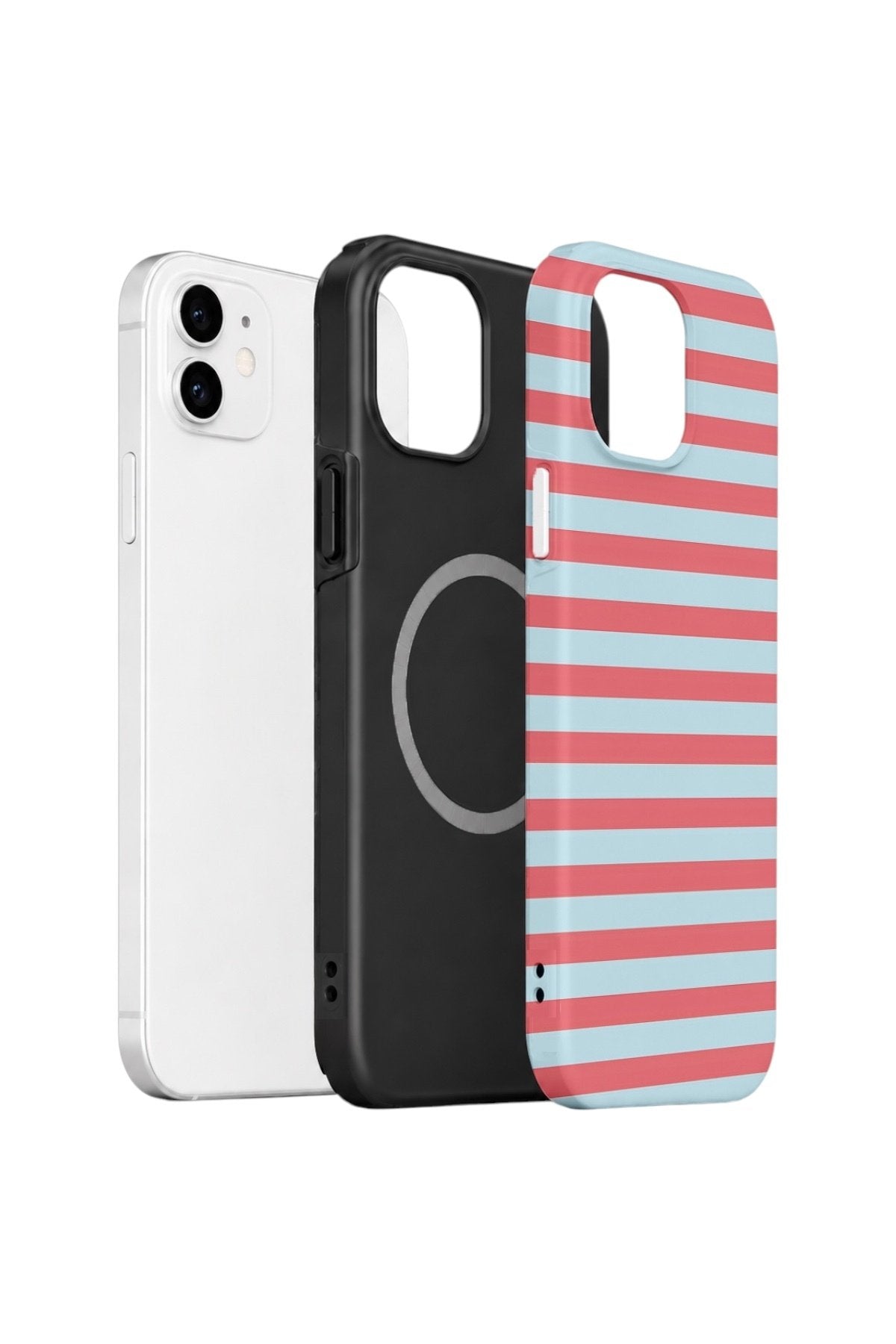 iPhone 12 Vorian Çift Katmanlı MagSafe Kılıf Candy Horizon Stripe