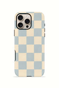 iPhone 16 Pro Max Vorian Çift Katmanlı Kılıf Powder Blue Checker