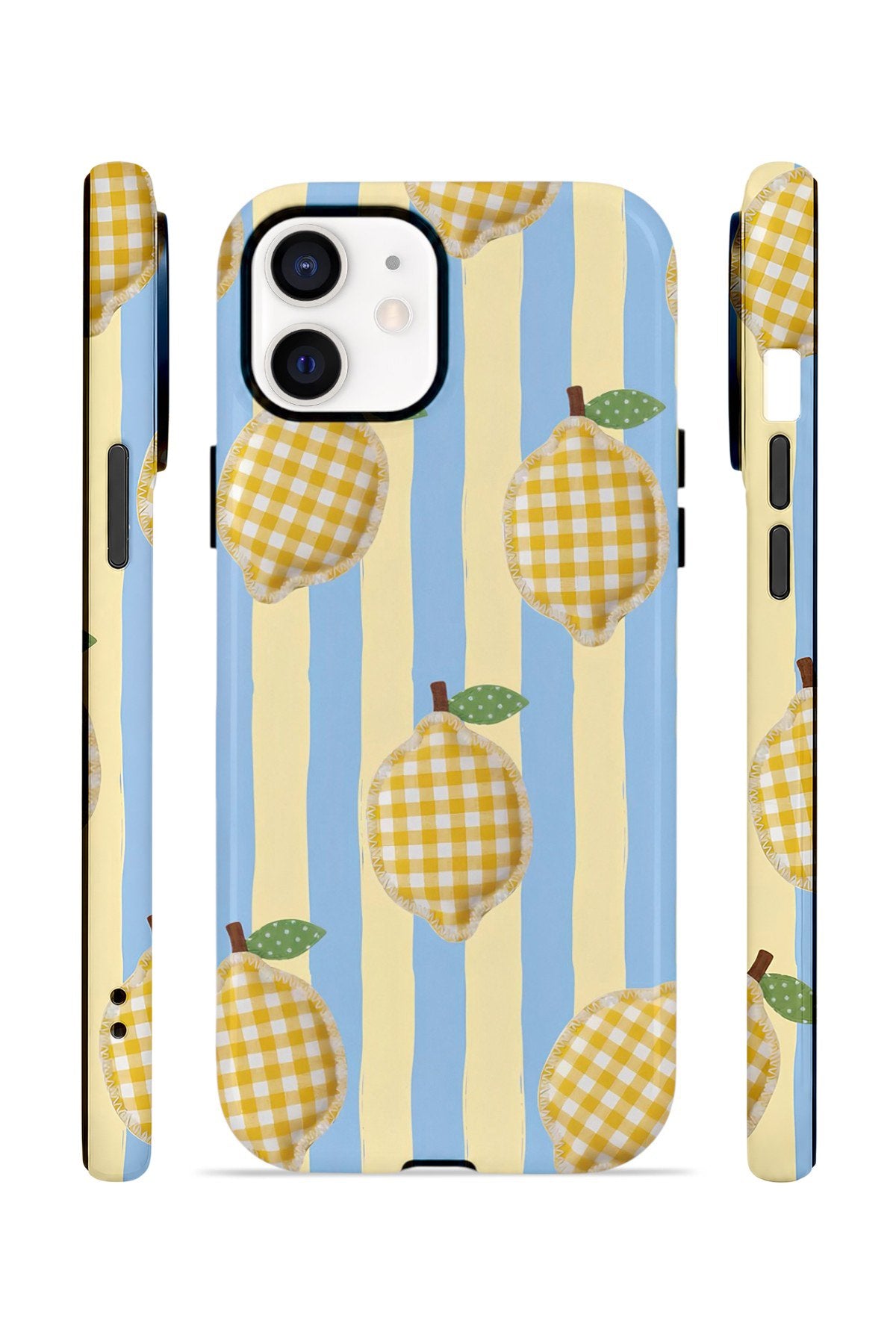 iPhone 11 Vorian Çift Katmanlı Kılıf Gingham Lemon Grove