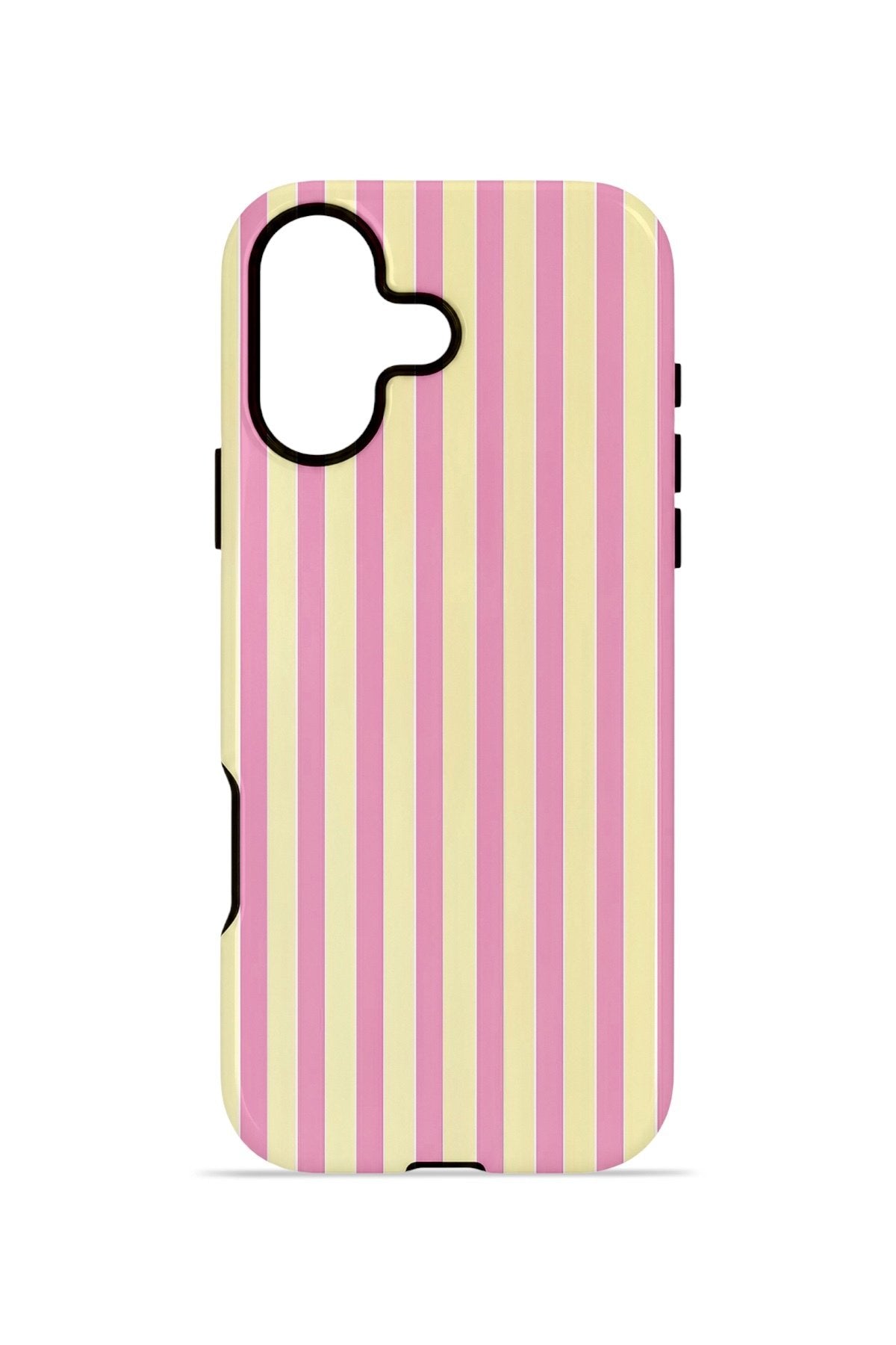 iPhone 17 Vorian Çift Katmanlı Kılıf Pink Lemon Pinstripe
