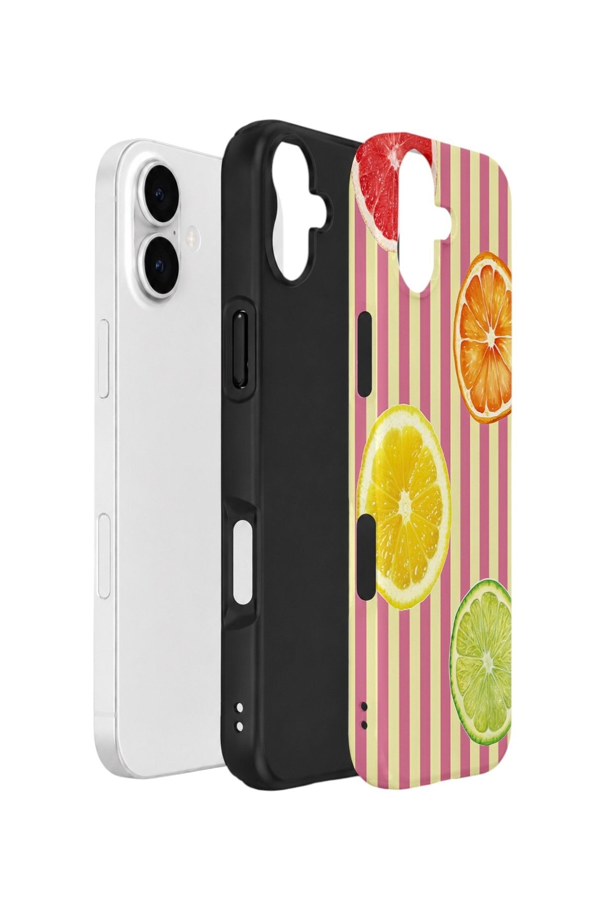 iPhone 16 Plus Vorian Çift Katmanlı Kılıf Citrus Fiesta Stripe