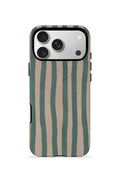 iPhone 17 Pro Vorian Çift Katmanlı MagSafe Kılıf Sage Riviera Stripe