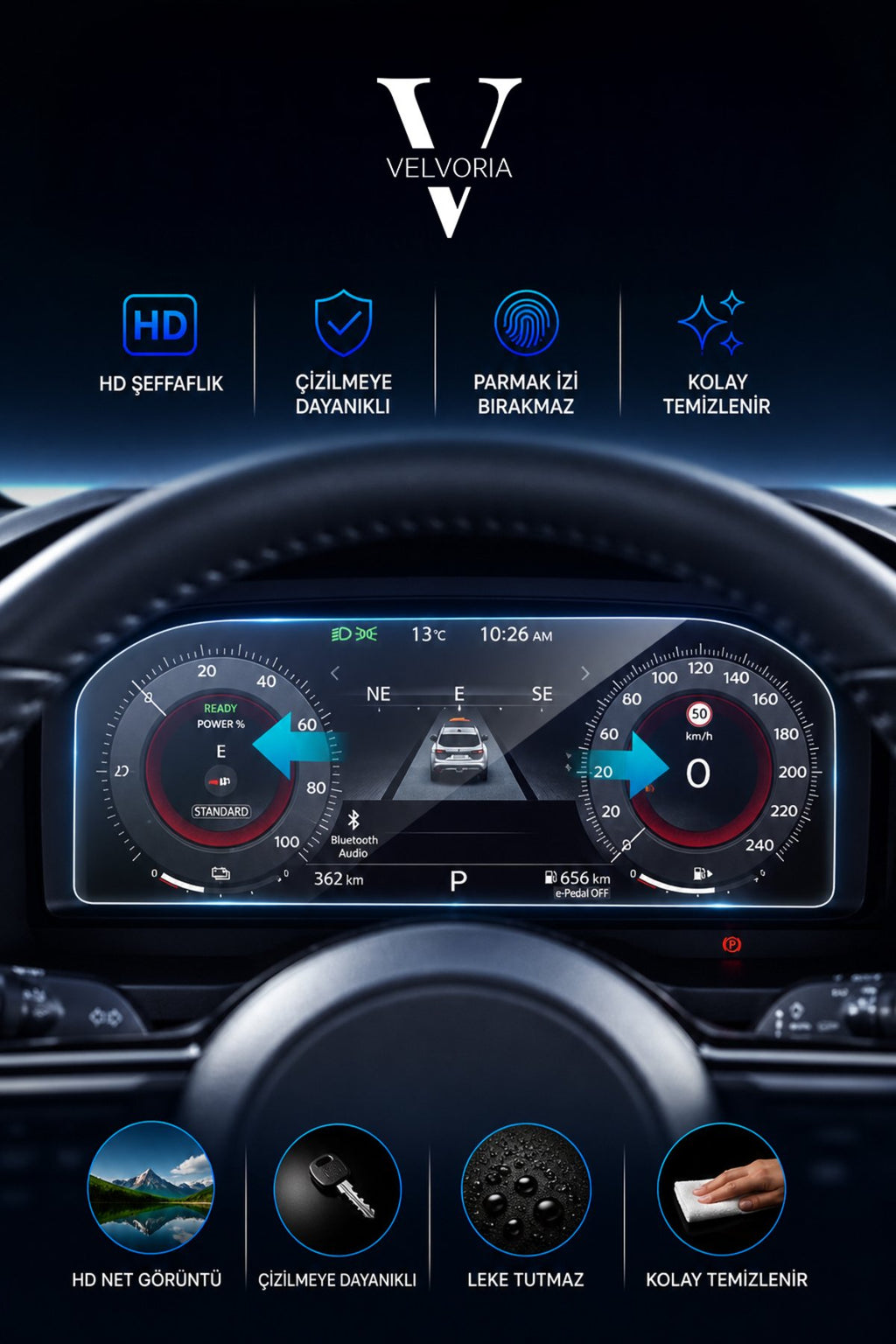 Nissan X-Trail 2024 Dijital Gösterge Esnek Nano Ekran Koruyucu