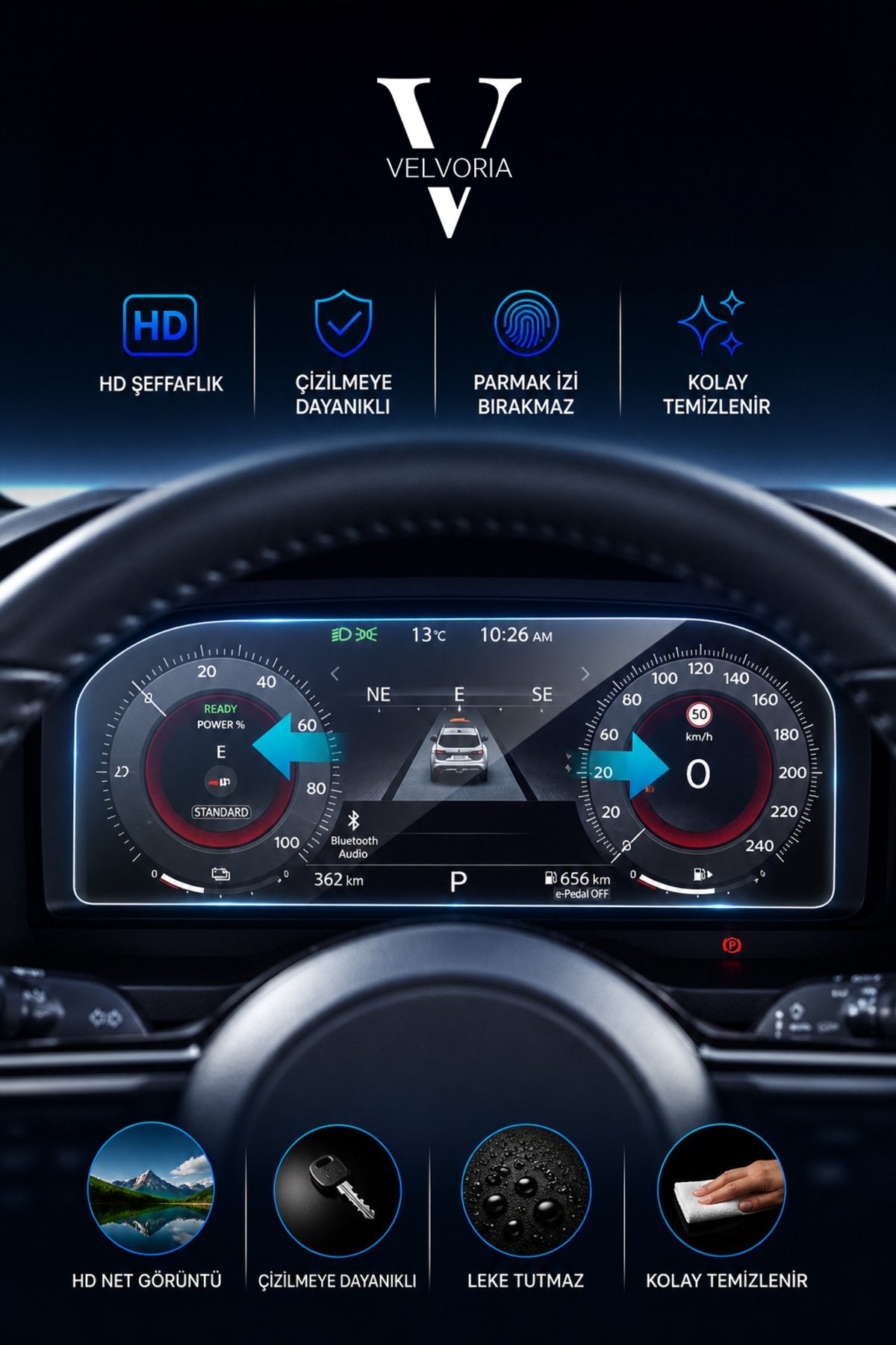 Nissan X-Trail 2024 Dijital Gösterge Esnek Nano Ekran Koruyucu