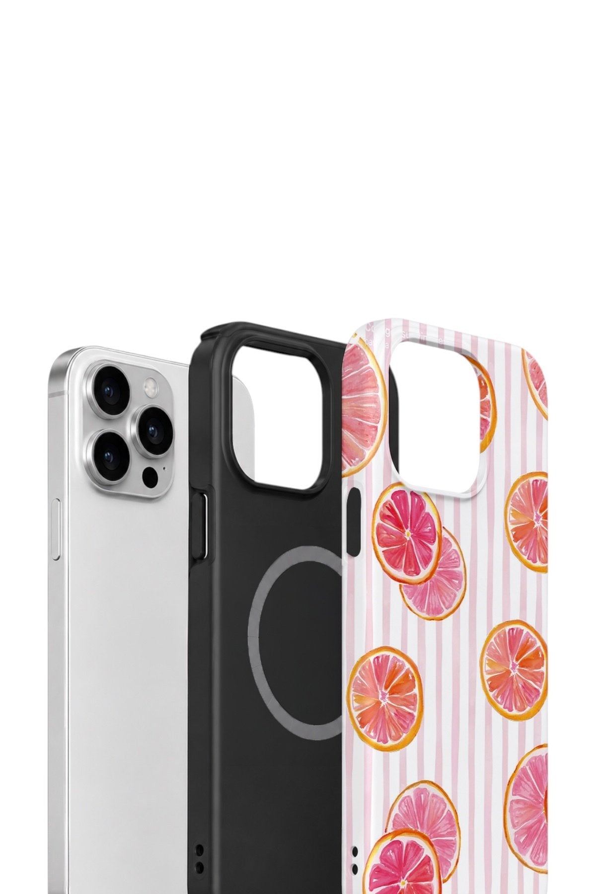 iPhone 12 Pro Max Vorian Çift Katmanlı MagSafe Kılıf Pink Grapefruit Garden