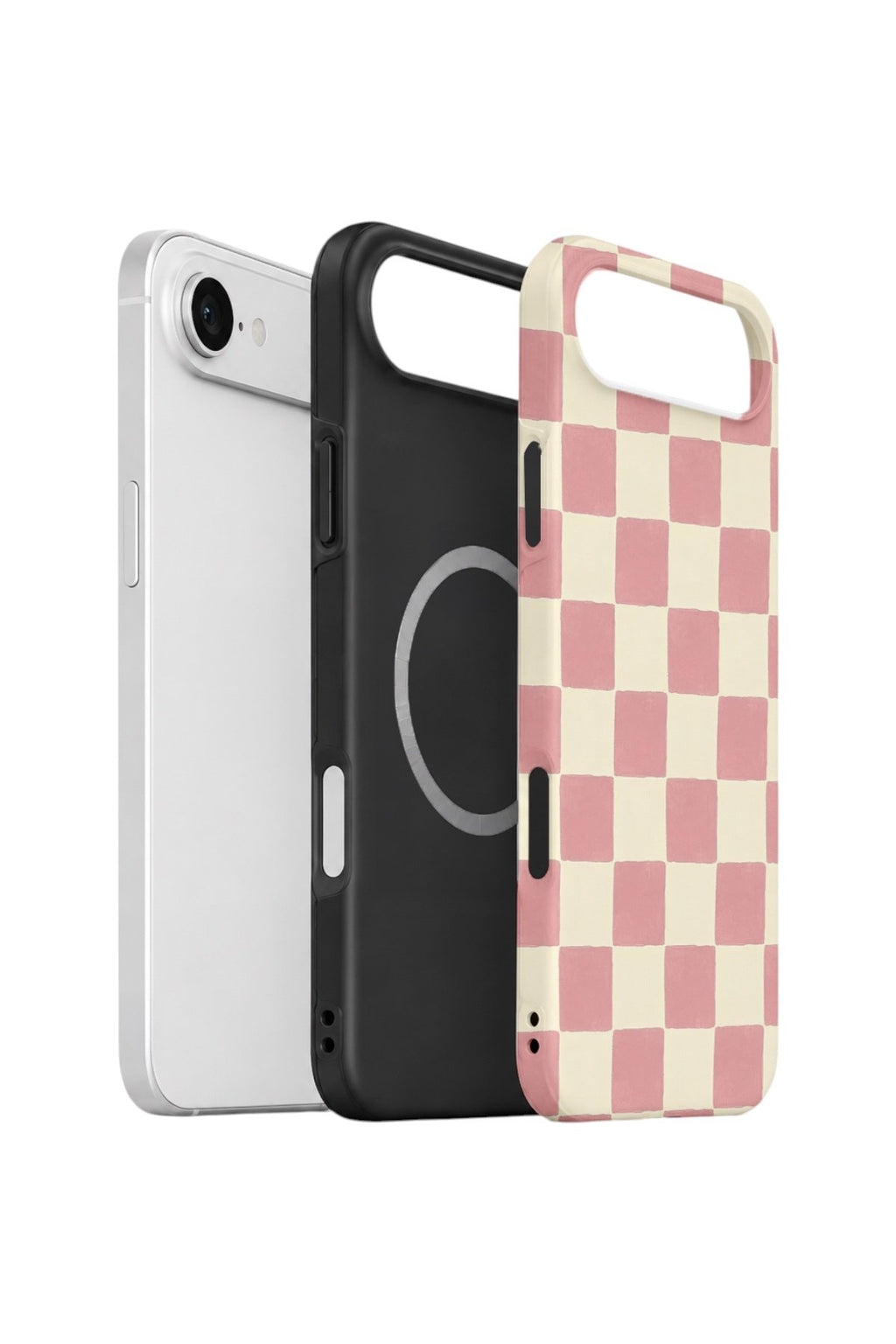 iPhone 17 Air Vorian Çift Katmanlı MagSafe Kılıf Blush Checker