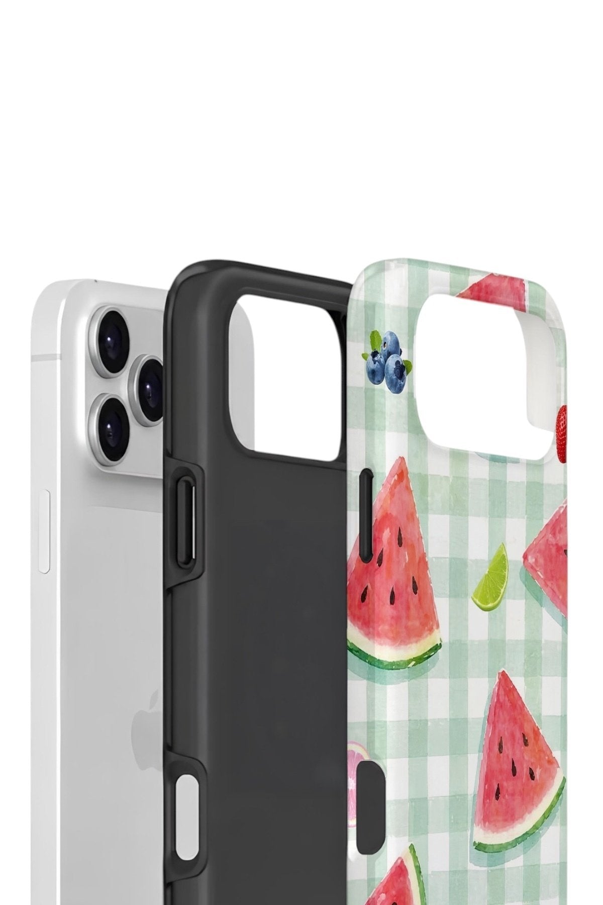 iPhone 17 Pro Max Vorian Çift Katmanlı Kılıf Watermelon Picnic Gingham
