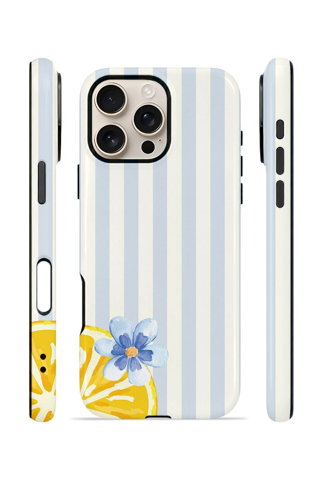 iPhone 16 Pro Vorian Çift Katmanlı MagSafe Kılıf Blue Lemon Blossom