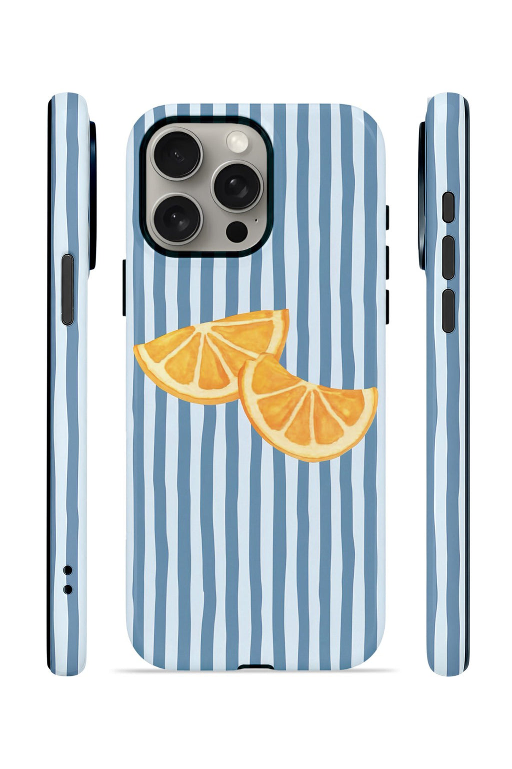 iPhone 15 Pro Max Vorian Çift Katmanlı Kılıf Blue Orange Slices