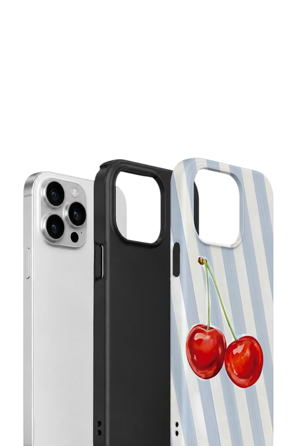 iPhone 12 Pro Vorian Çift Katmanlı Kılıf Cherry Blue Stripe
