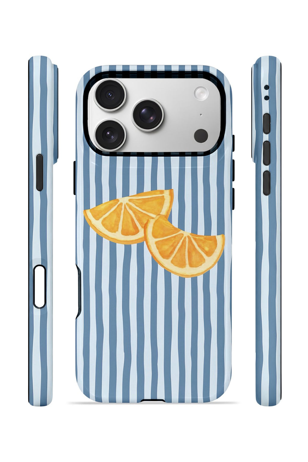 iPhone 17 Pro Max Vorian Çift Katmanlı Kılıf Blue Orange Slices