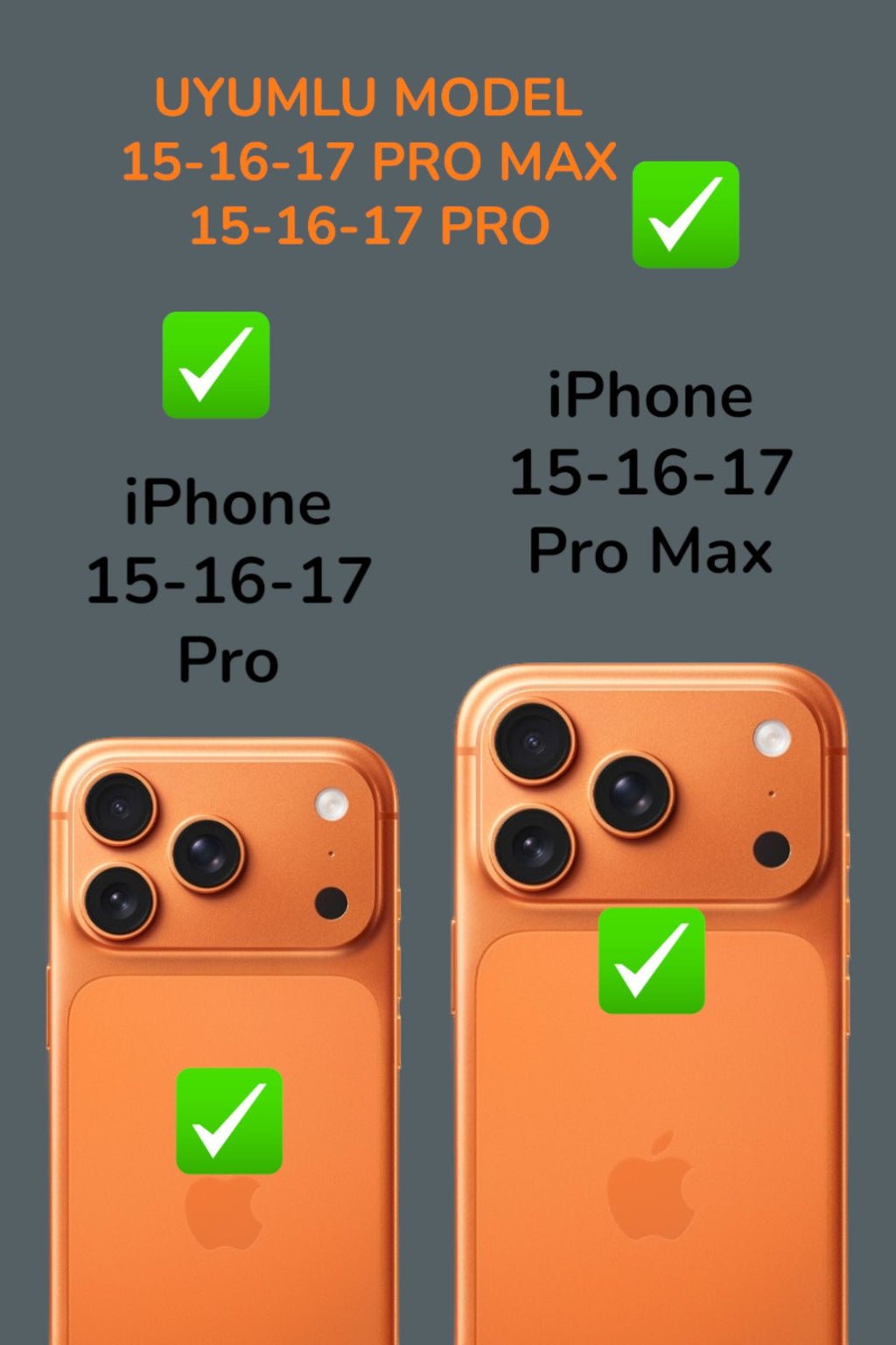 iPhone 17 Pro Metal Kamera Koruyucu Lens Turuncu