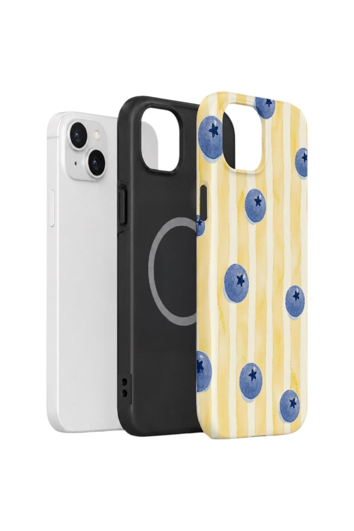 iPhone 14 Plus Vorian Çift Katmanlı MagSafe Kılıf Blueberry Sun Stripe