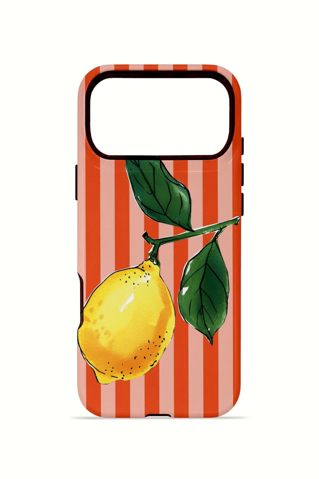 iPhone 17 Pro Max Vorian Çift Katmanlı Kılıf Sicilian Lemon Red Stripe