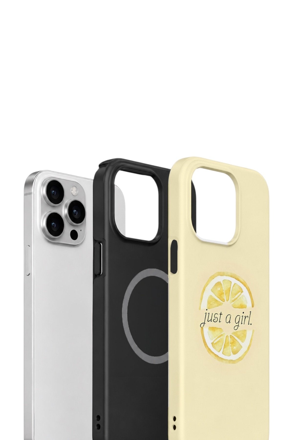 iPhone 15 Pro Vorian Çift Katmanlı MagSafe Kılıf Just A Girl Lemon