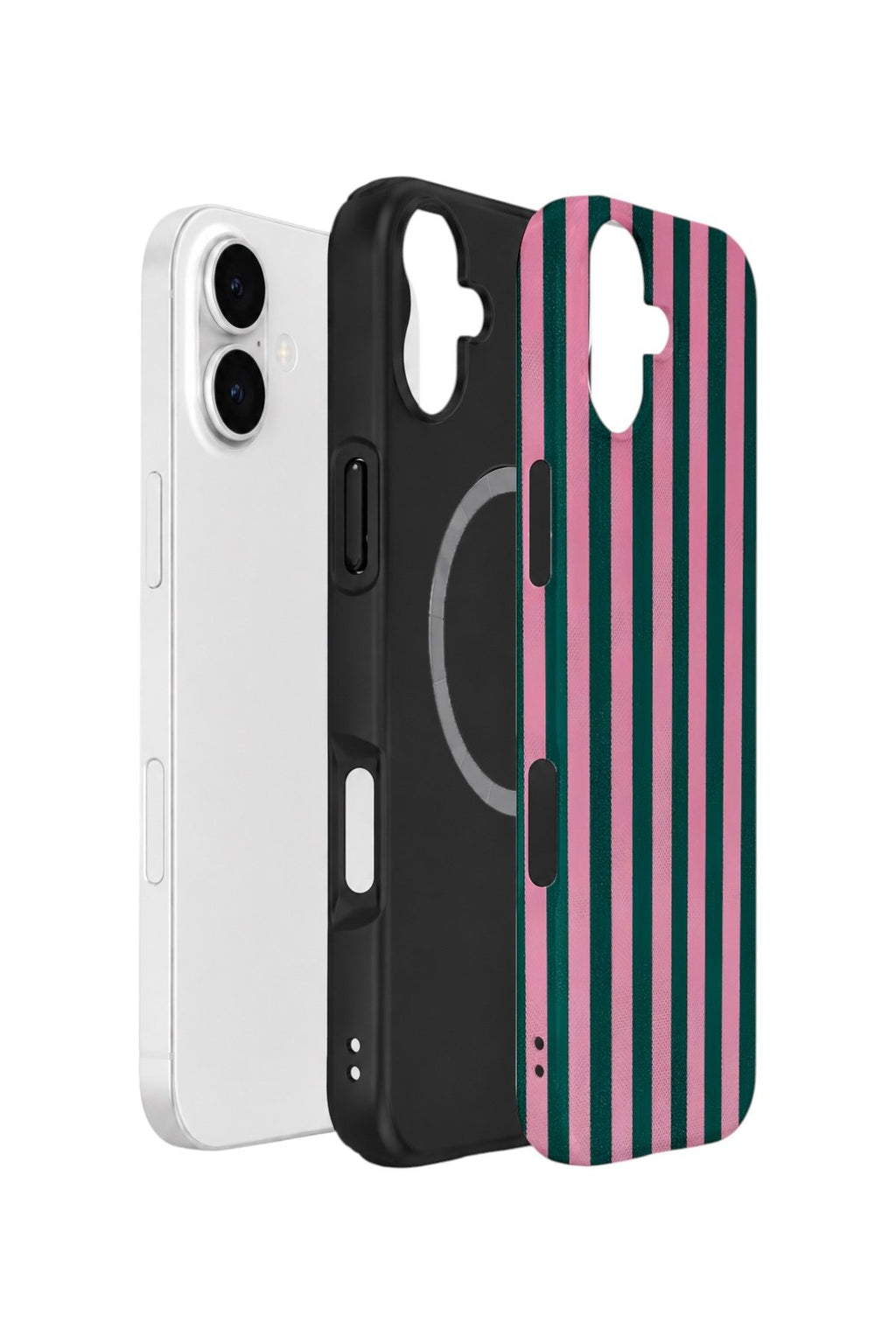iPhone 17 Vorian Çift Katmanlı MagSafe Kılıf Pink Navy Cabana
