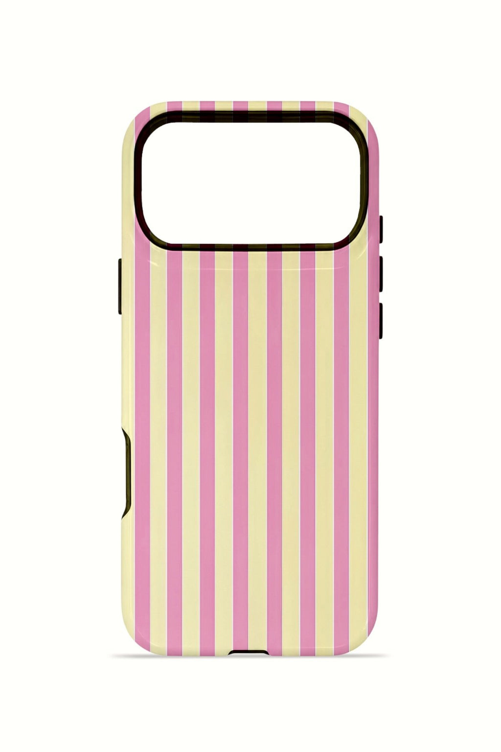 iPhone 17 Pro Max Vorian Çift Katmanlı Kılıf Pink Lemon Pinstripe