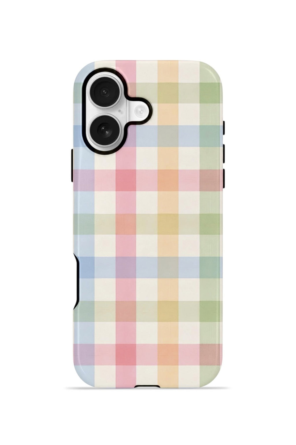 iPhone 16 Vorian Çift Katmanlı Kılıf Pastel Gingham