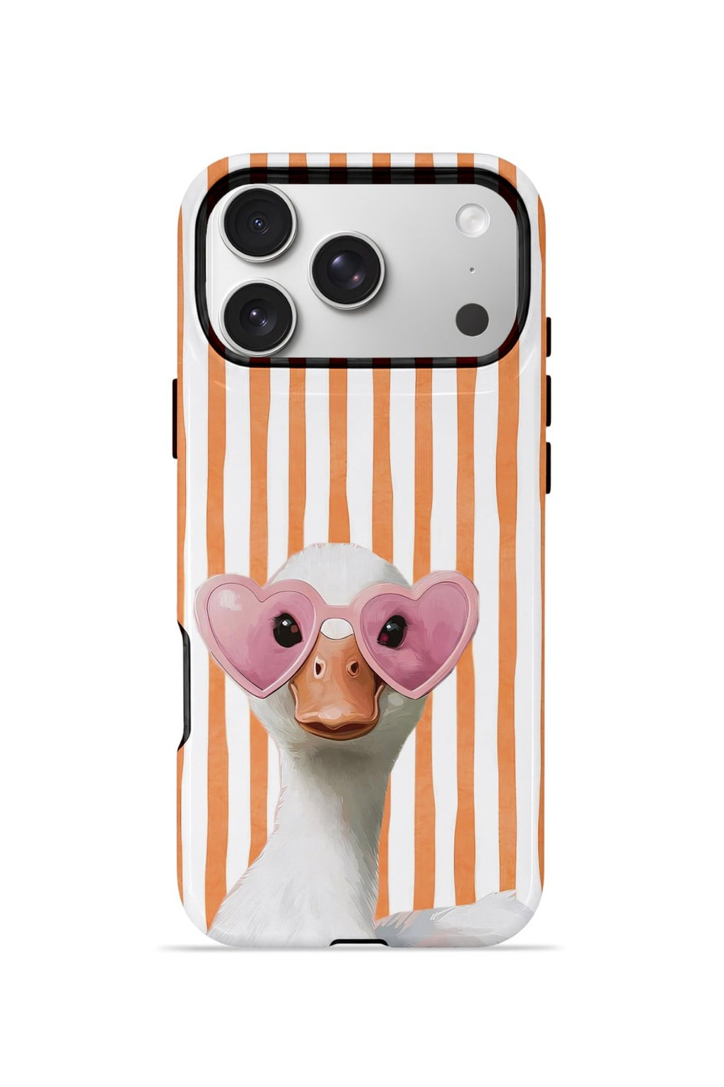 iPhone 17 Pro Max Vorian Çift Katmanlı Kılıf Heart Glasses Goose