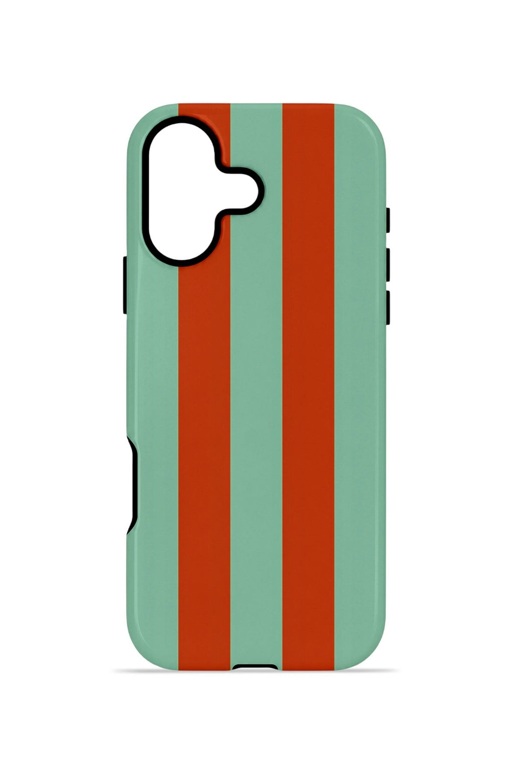 iPhone 16 Plus Vorian Çift Katmanlı Kılıf Terracotta Mint Stripe