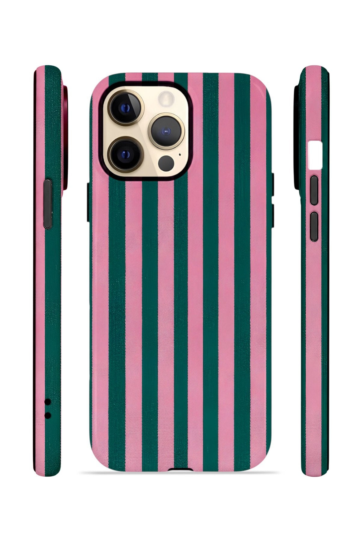 iPhone 13 Pro Vorian Çift Katmanlı MagSafe Kılıf Pink Navy Cabana