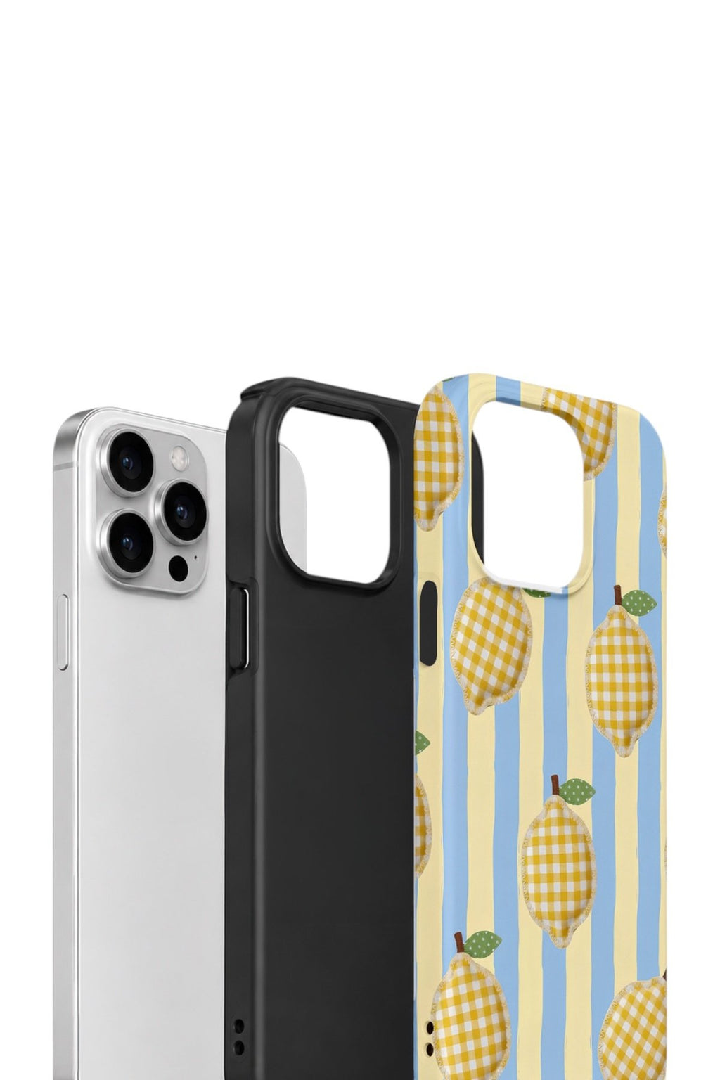 iPhone 12 Pro Max Vorian Çift Katmanlı Kılıf Gingham Lemon Grove