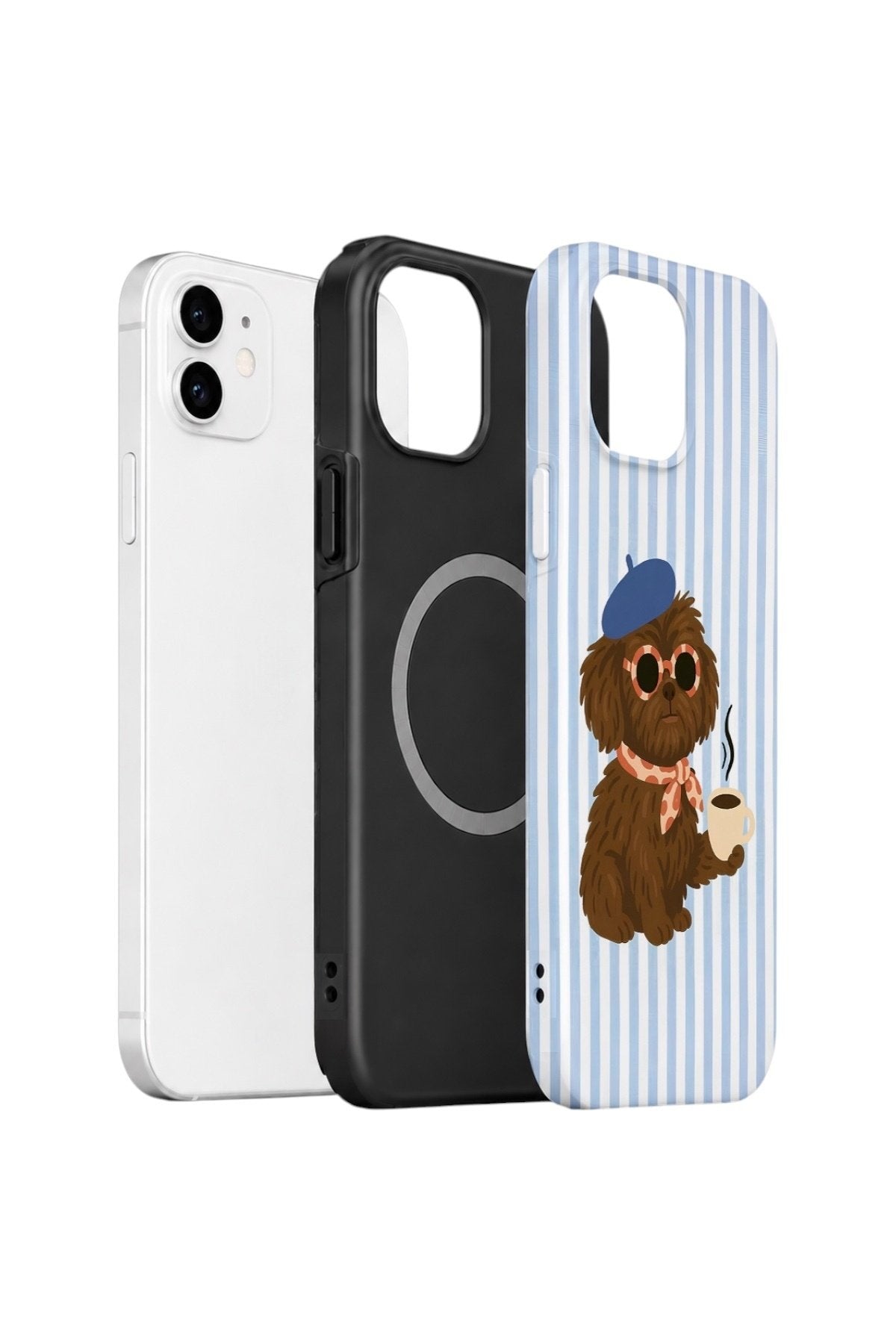 iPhone 12 Vorian Çift Katmanlı MagSafe Kılıf Cafe Dog Riviera