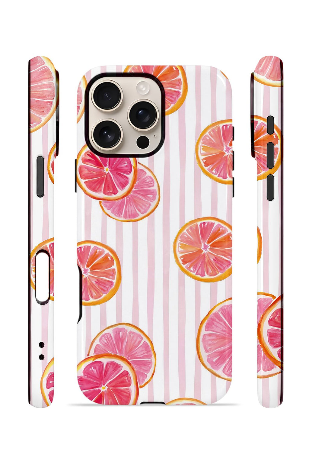 iPhone 16 Pro Vorian Çift Katmanlı MagSafe Kılıf Pink Grapefruit Garden