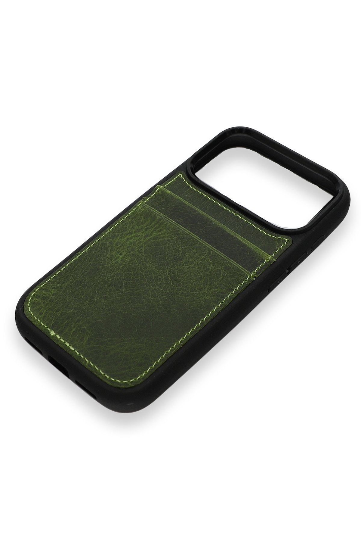 Vintage Wallet Kartlıklı Premium Deri Kılıf iPhone 17 Pro Max Vintage Wallet Haki