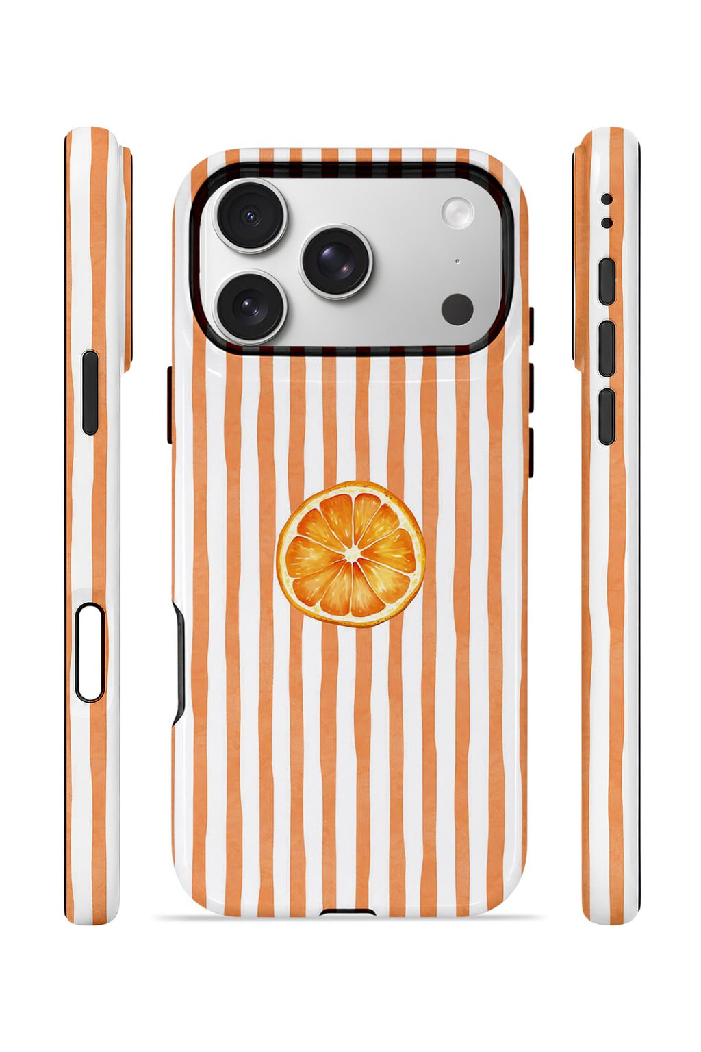 iPhone 17 Pro Vorian Çift Katmanlı MagSafe Kılıf Orange Slice Stripe