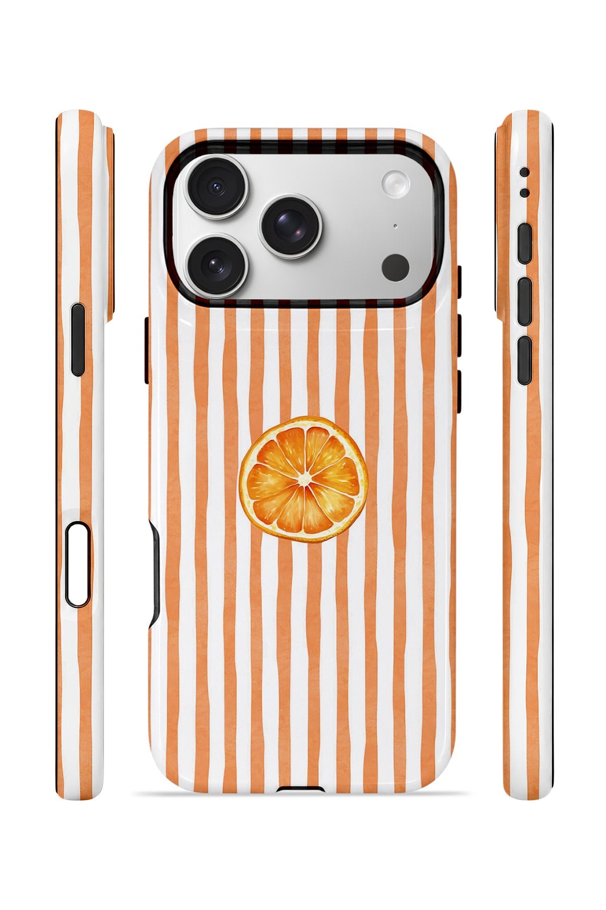 iPhone 17 Pro Vorian Çift Katmanlı MagSafe Kılıf Orange Slice Stripe