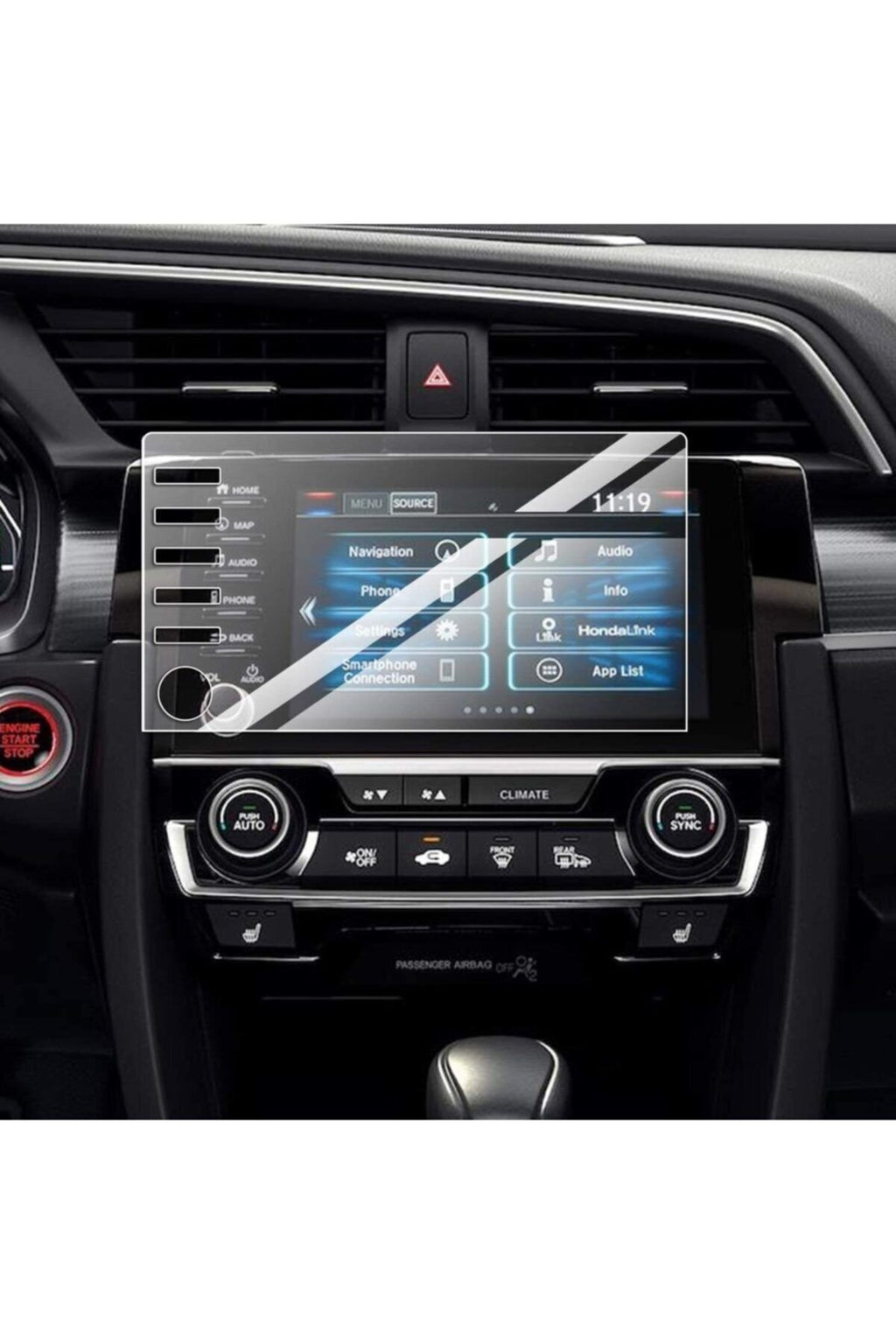 Honda Civic Fc5 Makyajlı Kasa Multimedya Glass Ekran Koruyucu 2019-2022 Nano Ekran Koruyucu