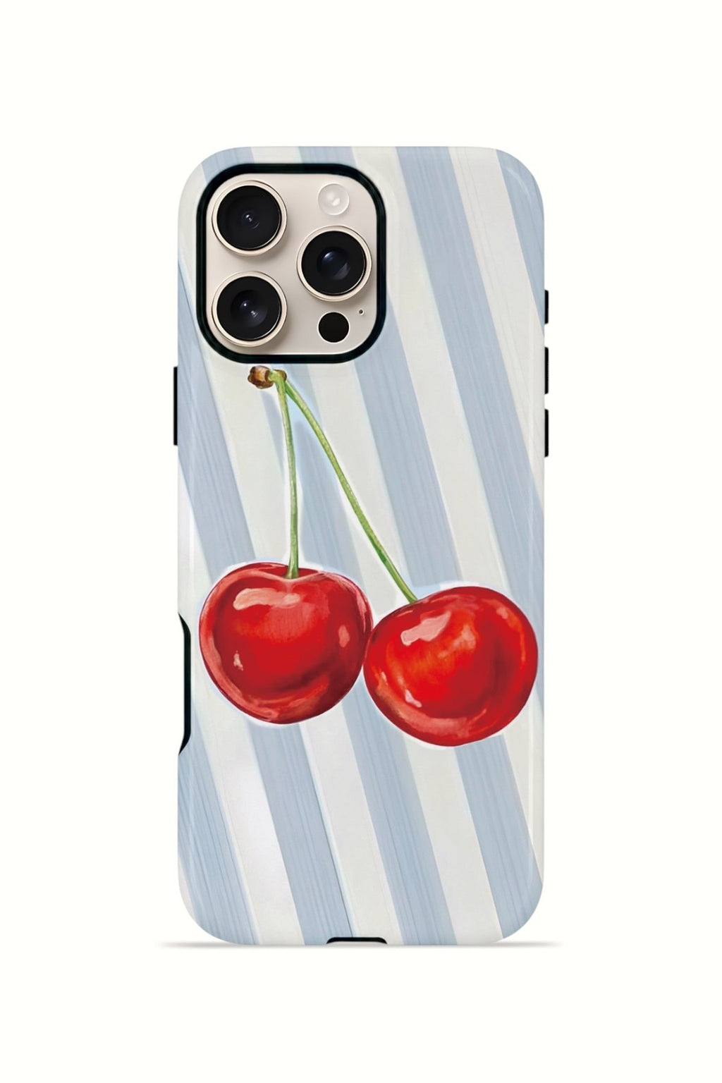 iPhone 16 Pro Max Vorian Çift Katmanlı MagSafe Kılıf Cherry Blue Stripe