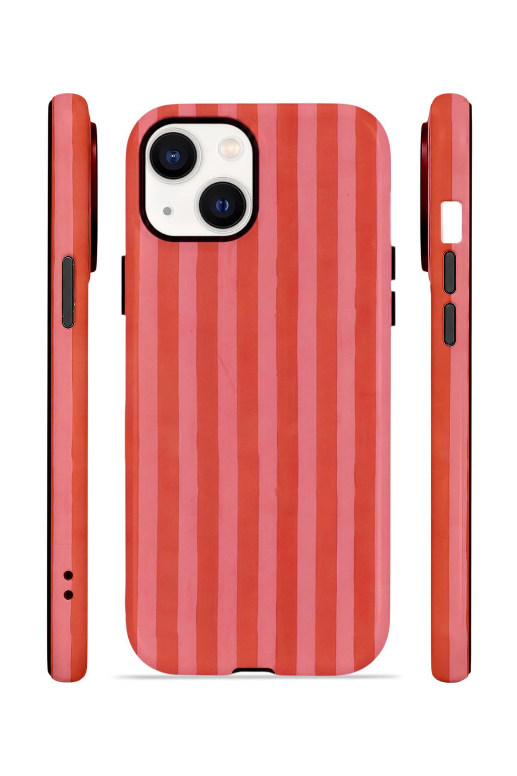 iPhone 15 Vorian Çift Katmanlı MagSafe Kılıf Tomato Red Stripe
