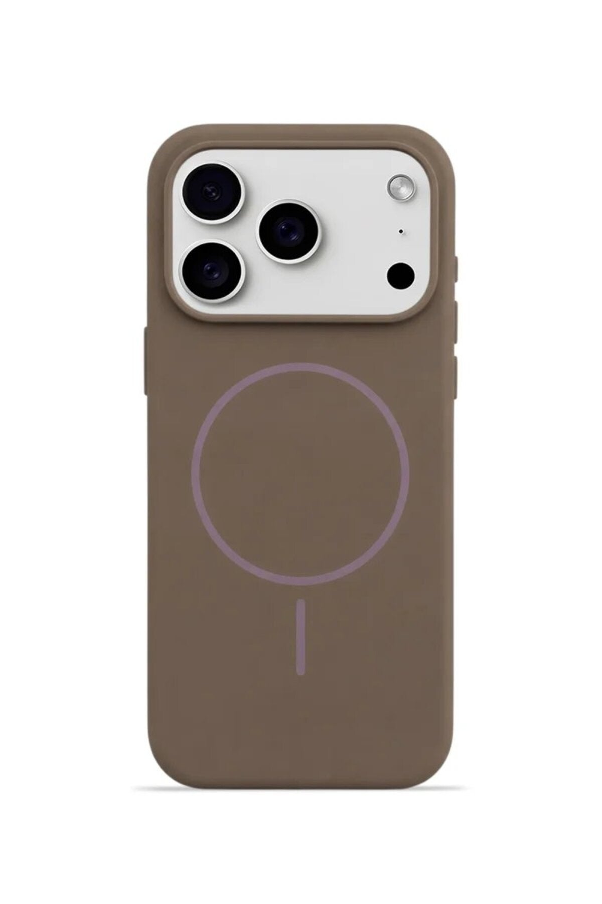 iPhone 17 Pro 6.3" Mag Core Akıllı MagSafe Animasyonlu Silikon Kılıf Kahverengi